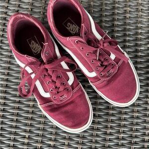 Vans Red and White Sneakers Classic Style